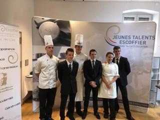 Les trois groupes gagnants du concours régional jeune talents Escoffier