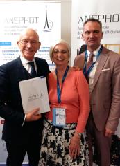 De gauche à droite : Joseph Le Gal, Geneviève Liaume et Pascal Behier, sur le stand de l'Anephot au...