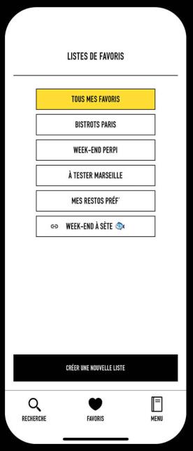 Elle permet de créer ses listes de favoris.