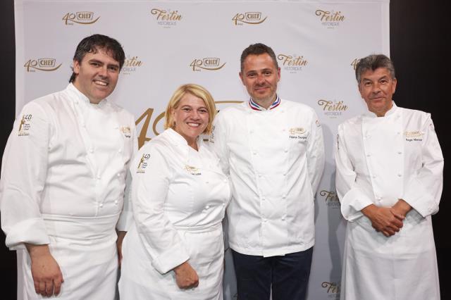 Les Bocuse d'Or Serge Vieira, Léa Linster, Fabrice Desvignes et Régis Marcon présents pour le dîner Chef