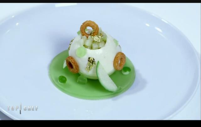 Le dessert pomme/céleri du restaurant Michel Sarran, vu dans Top Chef