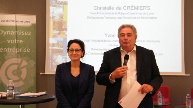 Christelle de Cremiers de la région et Yvan Saumet de la CCI