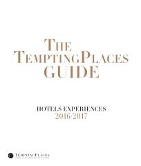 Couverture du Guide TemptingPlaces, à paraître le 30 juin 2016.