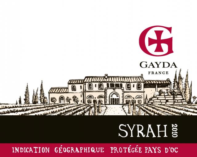 Vin du Domaine Gayla, Syrah cépage 2010.