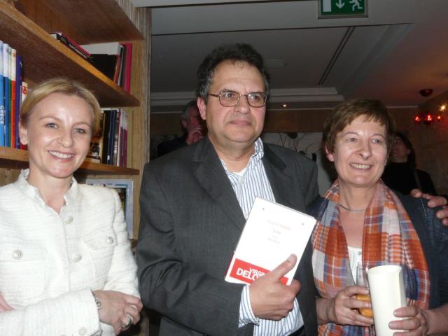 Caroline Demon, directrice du Madison, Thierry de la Fourière, président de l'association, Virginie Deloffre, lauréate