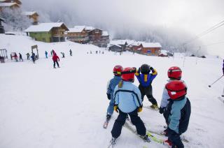 Ski dans la station de Sainte Foy Tarentaise (73).