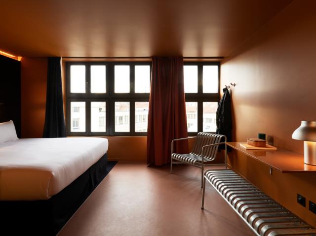 Une chambre de l'hôtel Pilo, à Lyon.