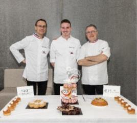Le MAF « Pâtissier » 2023, entouré de Laurent Le Daniel, Président  de la CNAP (à gauche) et de...