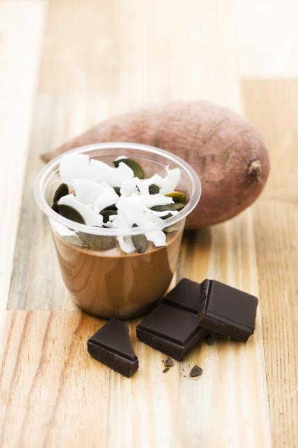 Crème au chocolat au lait et patate douce.