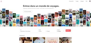 Airbnb valorise sa nouvelle offre dès sa page d'accueil