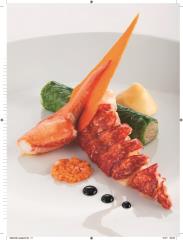 Homard bleu cuit dans sa carapace, Cannelloni de laitue et sabayon cardinal