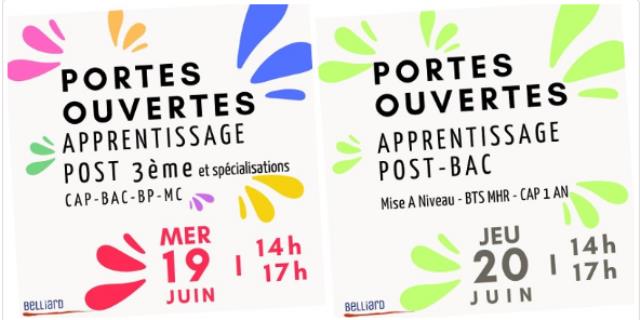 Portes ouvertes les mercredi 19 juin et jeudi 20 juin 