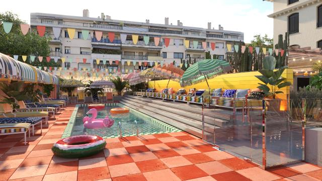 La piscine en rooftop du Mama Shelter Nice. 