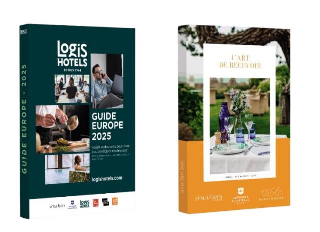 Les guides Europe 2025 et L'Art de recevoir de Logis Hotels. 