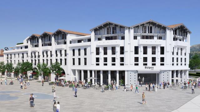 Vue 3D du futur hôtel Bizipoz, à Saint-Jean-de-Luz.