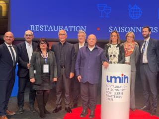 De Gauche à Droite : Laurent Barthélemy, Laurent Lutse, Nathalie Baudoin, Éric Abihssira, Franck Chomès, Thierry Marx, Valérie Pons, Véronique Siegel et Alexandre Archier.