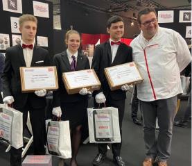 Thibaut Caccia, Marine Lagorce, Romain Fromentin les lauréats du concours 'invente moi ton resto'