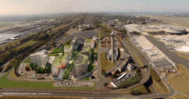 Vue d'architecte du projet de complexe hôtelier du Roissypôle.