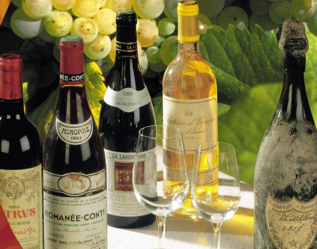 Quelques vins de rêve : Petrus, Romanée-Conti, Côte Rotie, Château Yquem, vin de Sillery de Moët & Chandon...