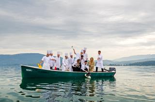 Toute l'équipe sur le lac du bourget