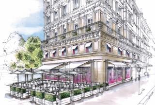 Vue projetée de Fauchon Hôtel Paris.