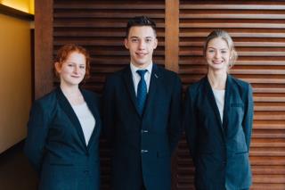 Les protagonistes du projet Bac STHR Arthur Merlot, Océane Dupont et Monica De Abreu