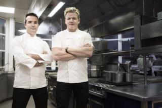 Frédéric Larquemin et Gordon Ramsay : un duo et une complicité dans les cuisines du Trianon Palace.