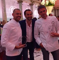 Benoit Couvrand, Cyril Lignac et Christophe Adam lors de la remise des Prix d'Excellence des Relais...