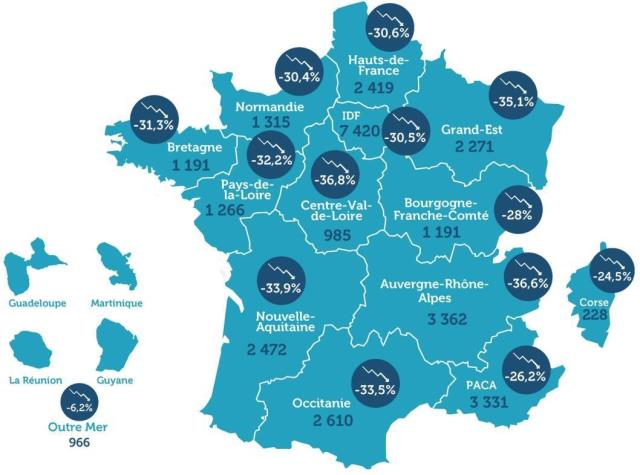 La carte de France des