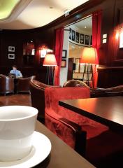 L'espace Wojo de l'hôtel Pont Royal, à Paris (VIIe), est installé dans le bar aux allures de club anglais.