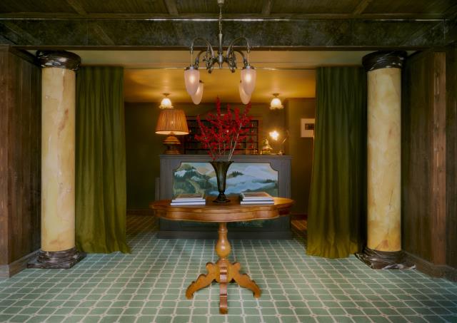 Lobby de l'hôtel Saint-Georges, à Megève