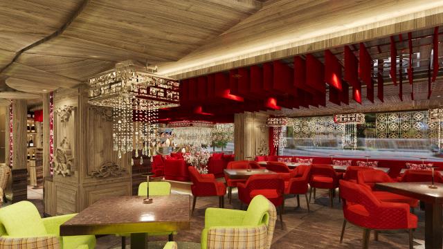 Vue 3D du restaurant MayaBay au Maya Hotel Courchevel