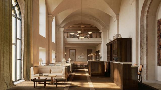 Vue 3D du lobby de La Villa Florentine, à Lyon. 