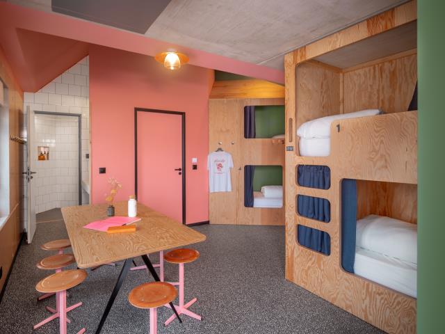 L'un des 13 dortoirs de l'hôtel Eklo Nantes.