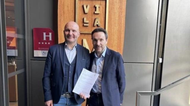 Les nouveaux partenaires : Christophe Joublin, président de l’Aflyht, et Jérôme Bourdais, président du CDRE France.