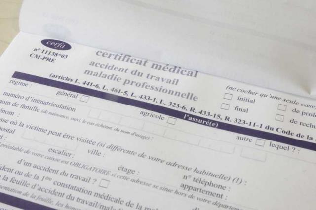 Certificat accident du travail