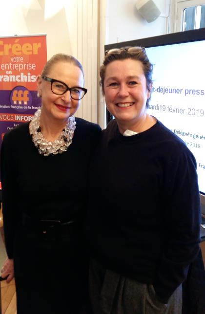 De gauche à droite : Chantal Zimmer, déléguée générale de la Fédération française de la franchise, et Sylvie Gaudy, directrice du salon Franchise Expo.