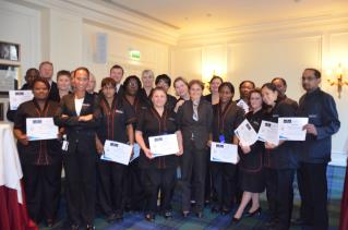 L'an dernier, lors de la remise des diplômes aux employés du Grand Hôtel Opéra.