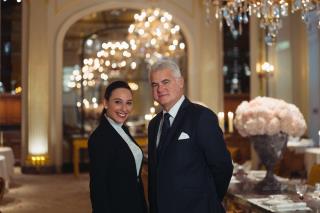 Anna Crupano et Denis Courtiade, deux talents et deux générations à la tête du restaurant parisien Jean Imbert au Plaza Athénée.