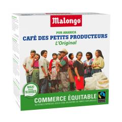 Le café des petits producteurs Malongo, celui par lequel tout a commencé, avec le logo Fair Trade...