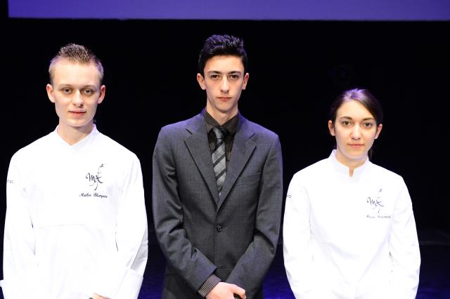 Les lauréats Restaurateurs : Cameron Attal, Mathéo Blampin et Marie Gricourt.