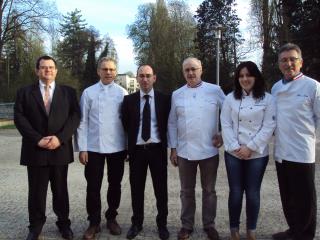 Frédéric de Bellis proviseur, Eric Provost chef du Royal deauville, Stéphane Gouvines MOF 2011...