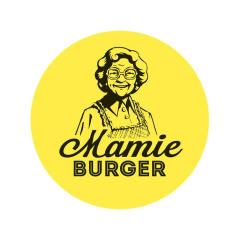 Le logo de Mamie Burger : une grand-mère à lunettes généreuse, mot d'ordre du concept avec ses...