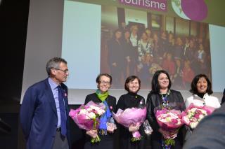 De gauche à droite : Jean-Cyril Spinetta, Laurence Monclard, Sylvia Pinel, Carole Métayer.