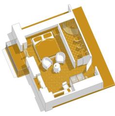 Plan d'une chambre aménagée