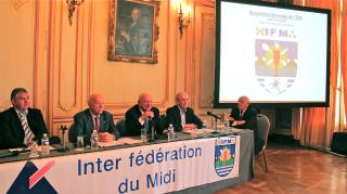 de gauche à droite, Jean-Paul Manenc, président Umih 33, Jacques Prunet, secrétaire général IFM,...