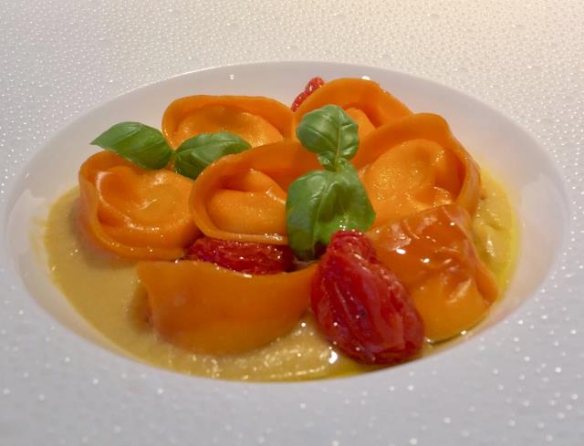 Les raviolis di burrata, une recette du chef Massimo Tringali, Armani Ristorante (Paris VIe)