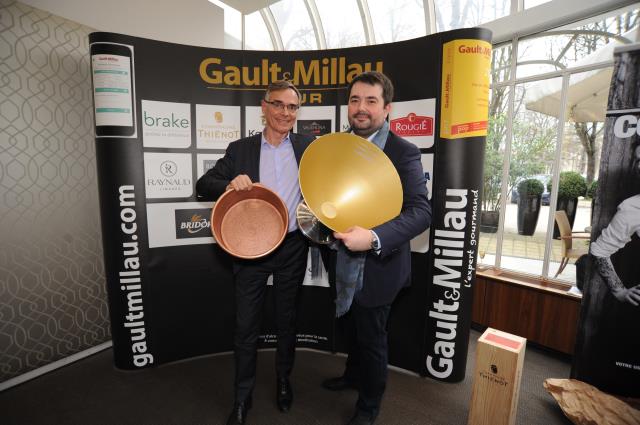 Côme de Chérisey (Directeur général et Directeur de la rédaction Gault&Millau) et Jean-François Piège (Gault&Millau d'Or et chef du restaurant Jean-François Piège, le Grand Restaurant).