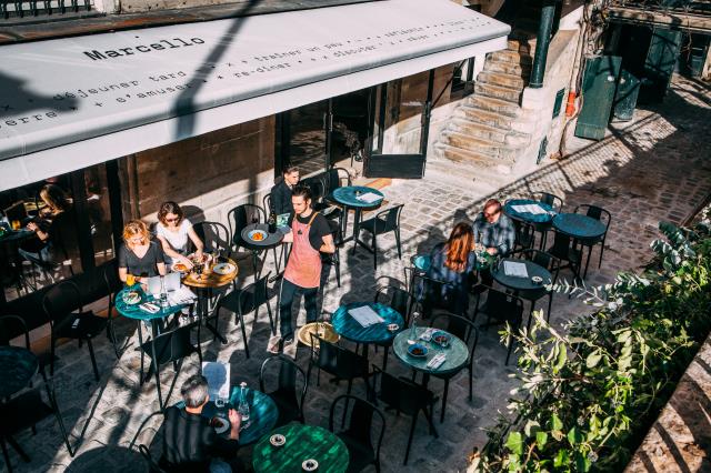 Sur le flan du Marché Saint-Germain, la grande terrasse devrait faire les beaux jours de Marcello