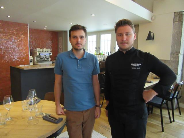 Le sommelier Tristan Picot (à gauche) et le chef Nicolas Lhôte